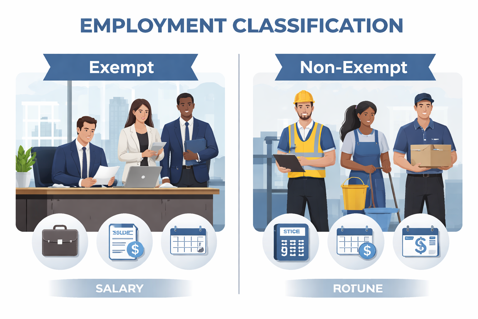 Employment classifications: exempt vs non-exempt